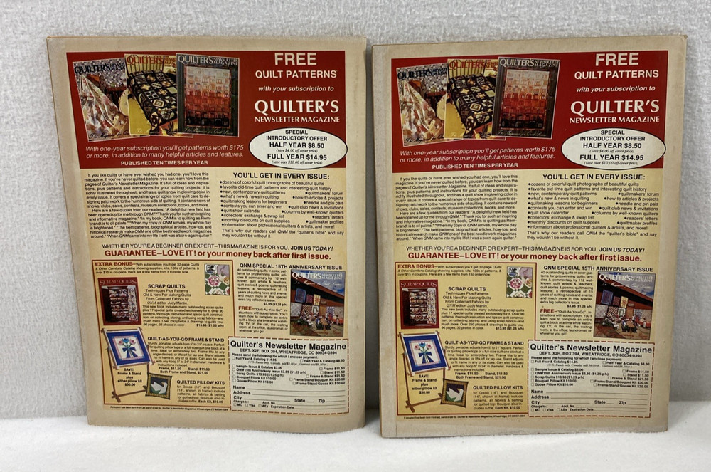 2 Lady's Circle Patchwork Quilts Magazines 1987 Vtg Quilt Patterns