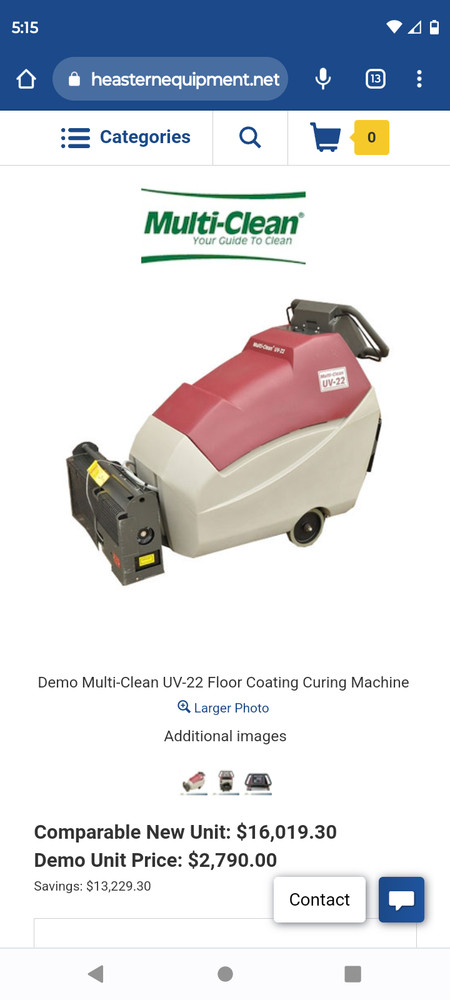 Multi-Clean UV-22/UV-8/Floor Coating Curing Machine