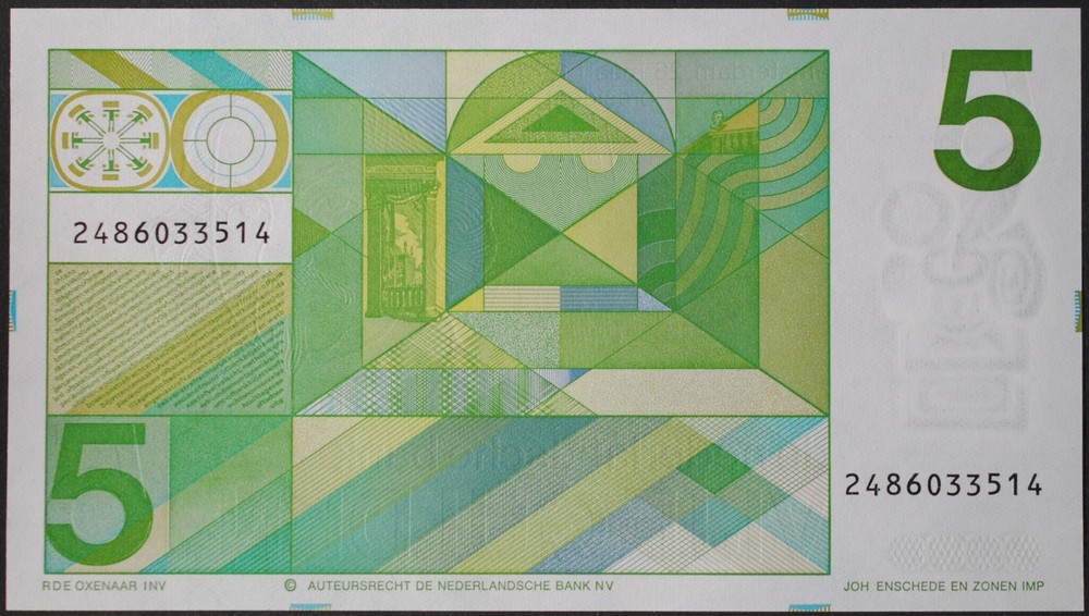 Netherlands P95a 5 Gulden Gem Uncirculated