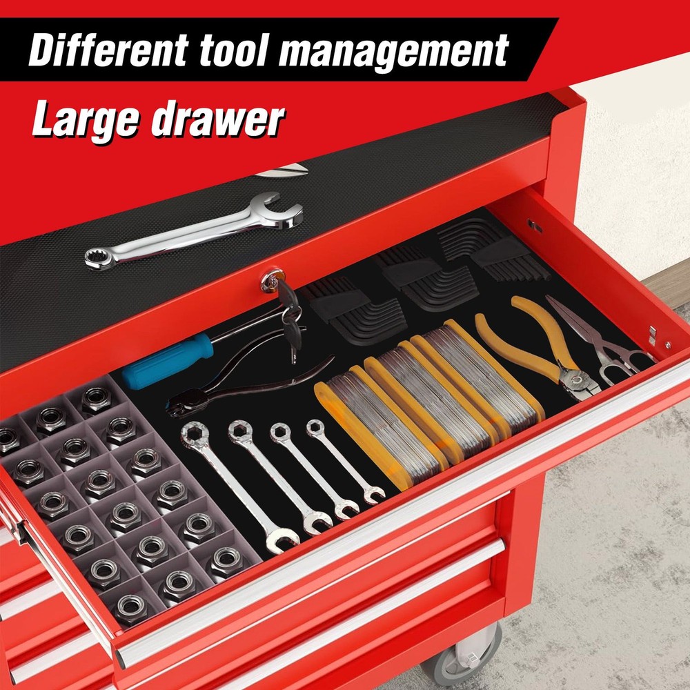 Tool Cart, Rolling Tool Chest with 7-Drawer Toolbox with Wheels Multifunctional