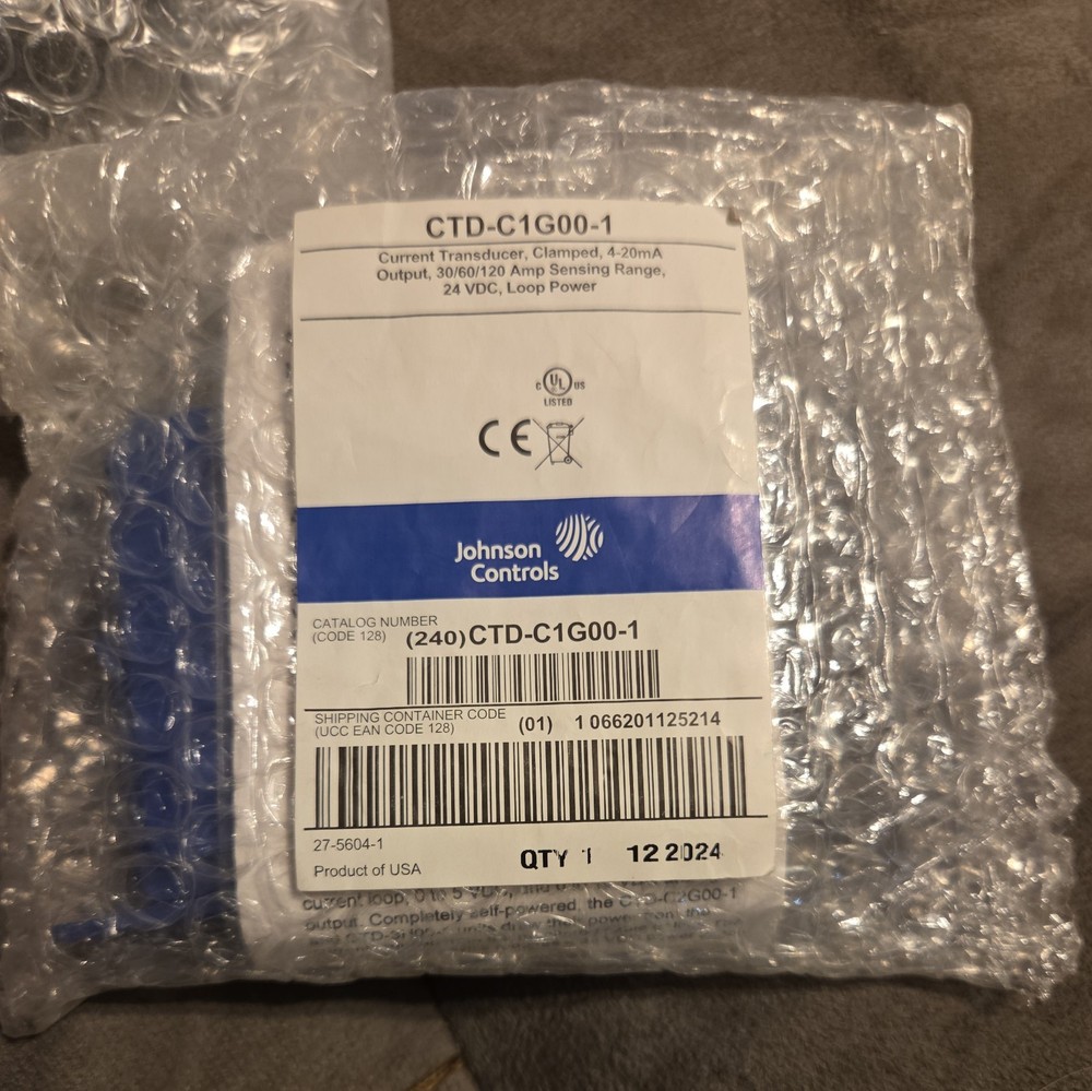 SEALED Johnson Controls Ctd-C1g00-1 Current Transducer, Split,Foot Mounted