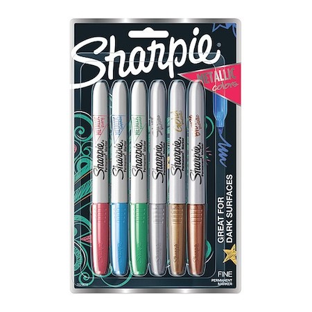 Sharpie 2029678 Permanent Marker Set, Bronze, Gold, Emerald, Ruby, Sapphire,