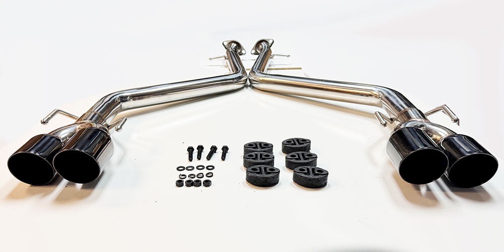 Black Exhaust Muffler Delete Axle Back Quad Tips for Lexus IS300 IS350 2017-2020