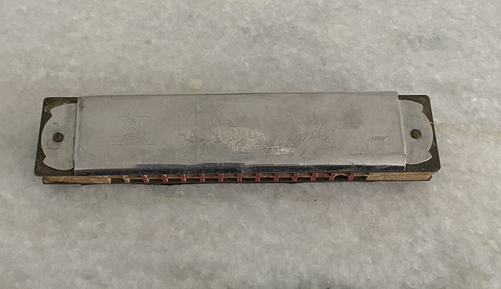 Vintage Music Master Hubert Wells Signed Harmonica