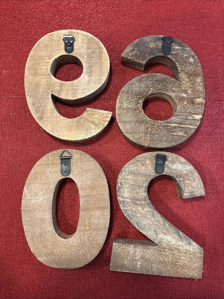 Set Vintage 7” Numbers - 2, 0, 6, 9 With Brackets