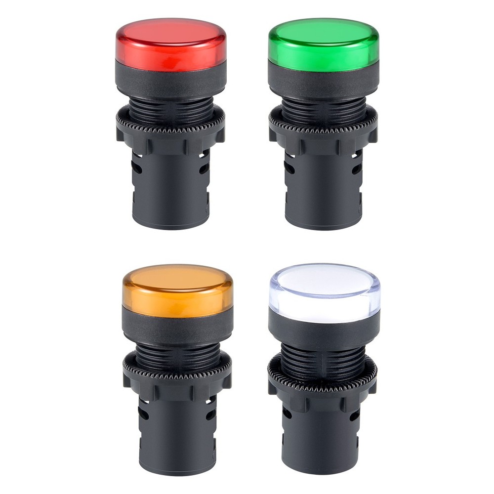 4sets AC/DC 110V Indicator Lights LED Flush Panel Mount 7/8" 22mm