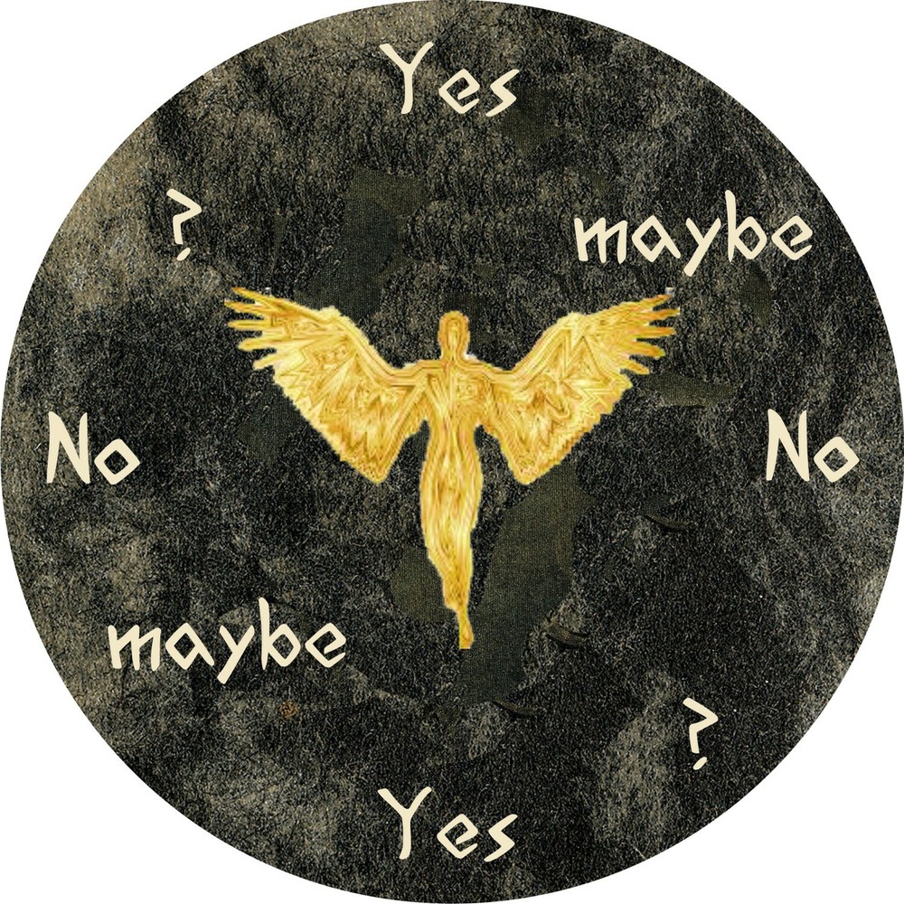 5" Pendulum Board - Dowsing Divination Message Board "Golden Angel" Black
