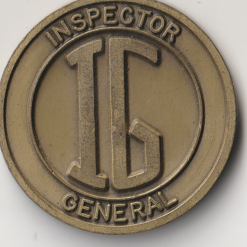 IG Inspector General VALIDATING COMBAT CAPABILITY Challenge Coin 1.5"DIA GB2