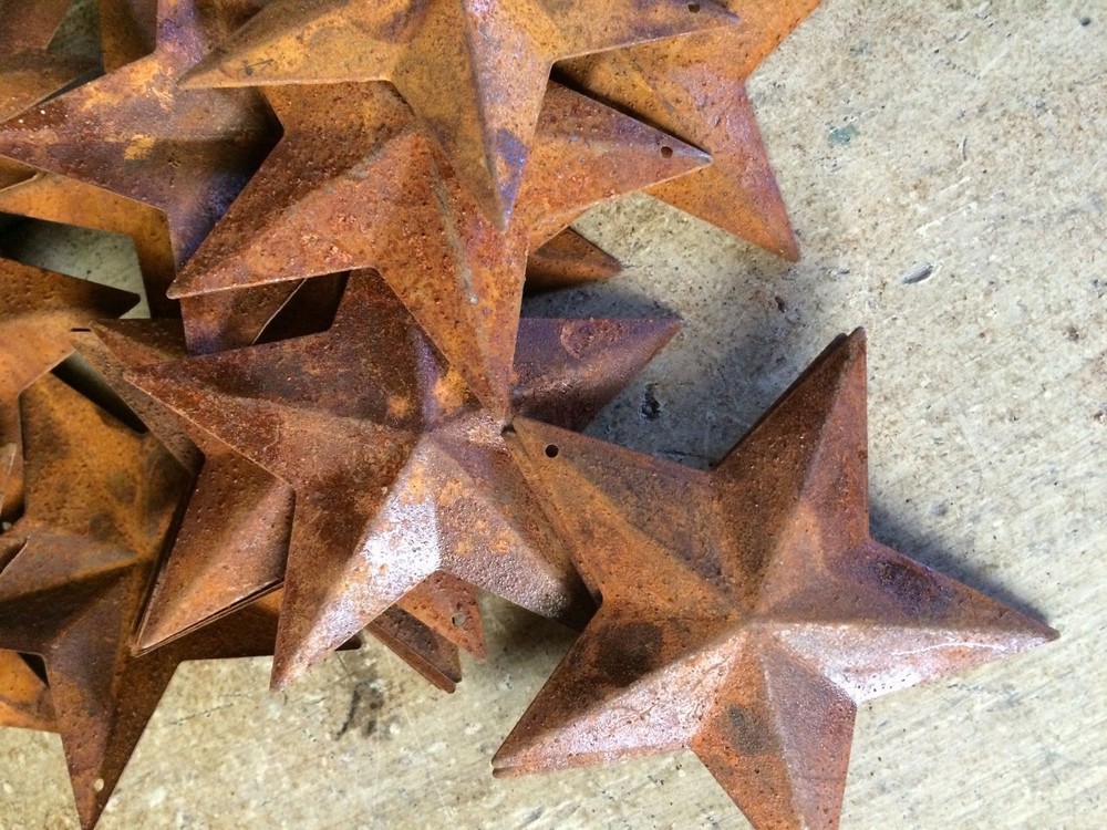 40 Rusty Rust Barn Stars Star 2D, Dimensional Tin 2.25" Wide ~ Crafts Primitive
