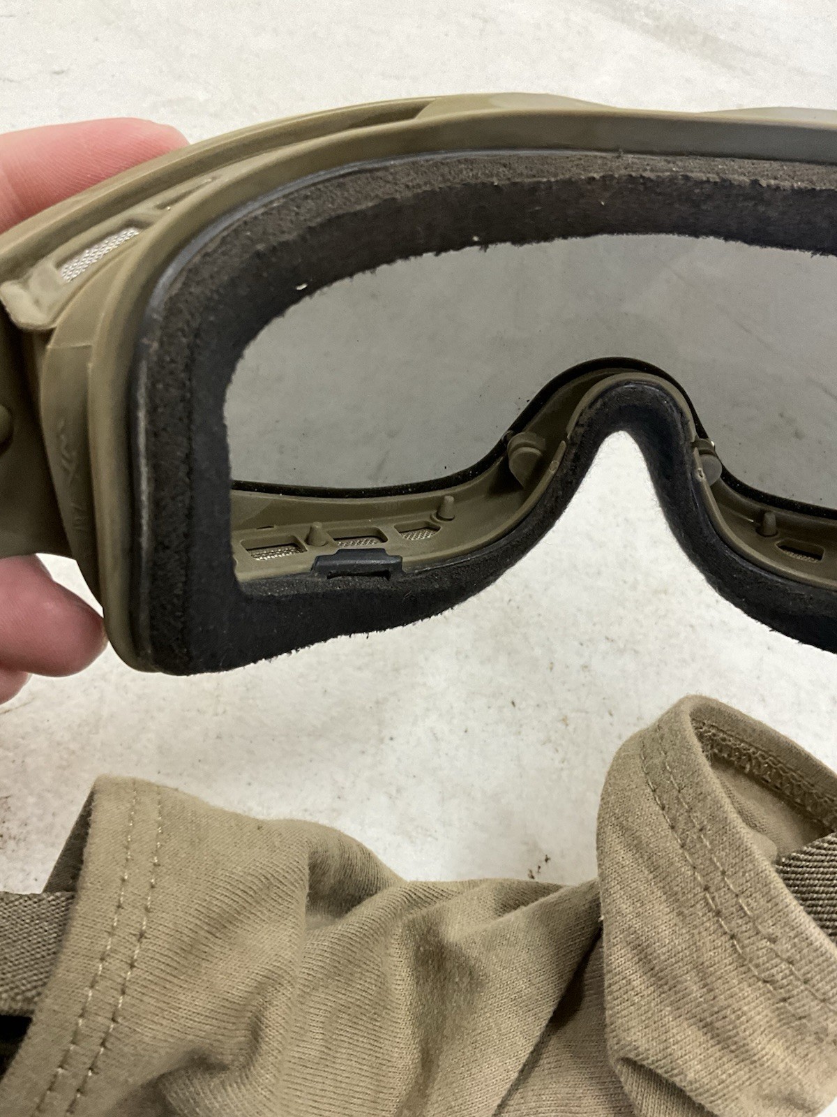 USGI Wiley X Spear Goggles with Cover Smoke Lens Coyote Color