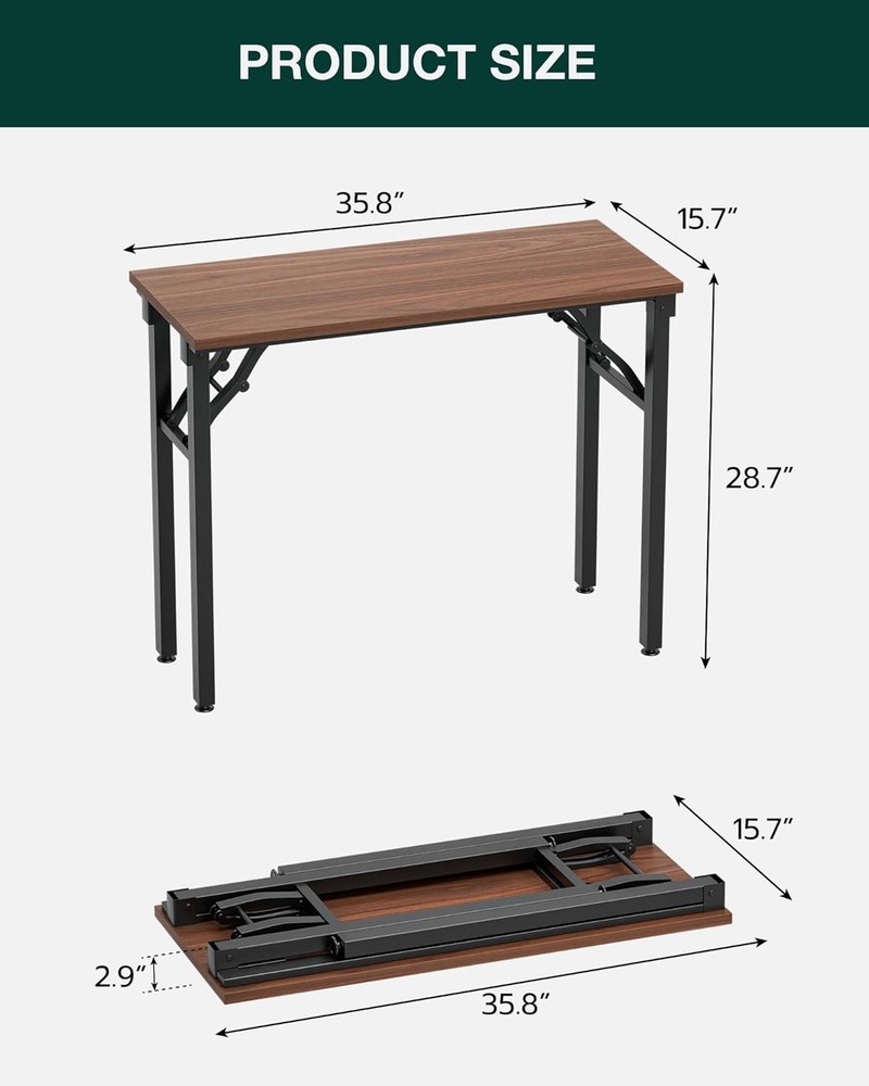 Small Folding Computer Desk – Portable 35.8 Inch Foldable Laptop Table