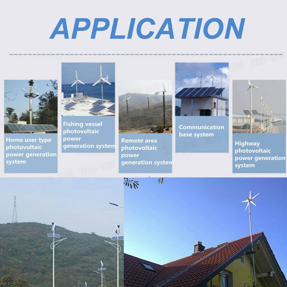 2 Sets Wind Turbines Generator 3000W Max Power W/ Charge Controller Windmill 48V