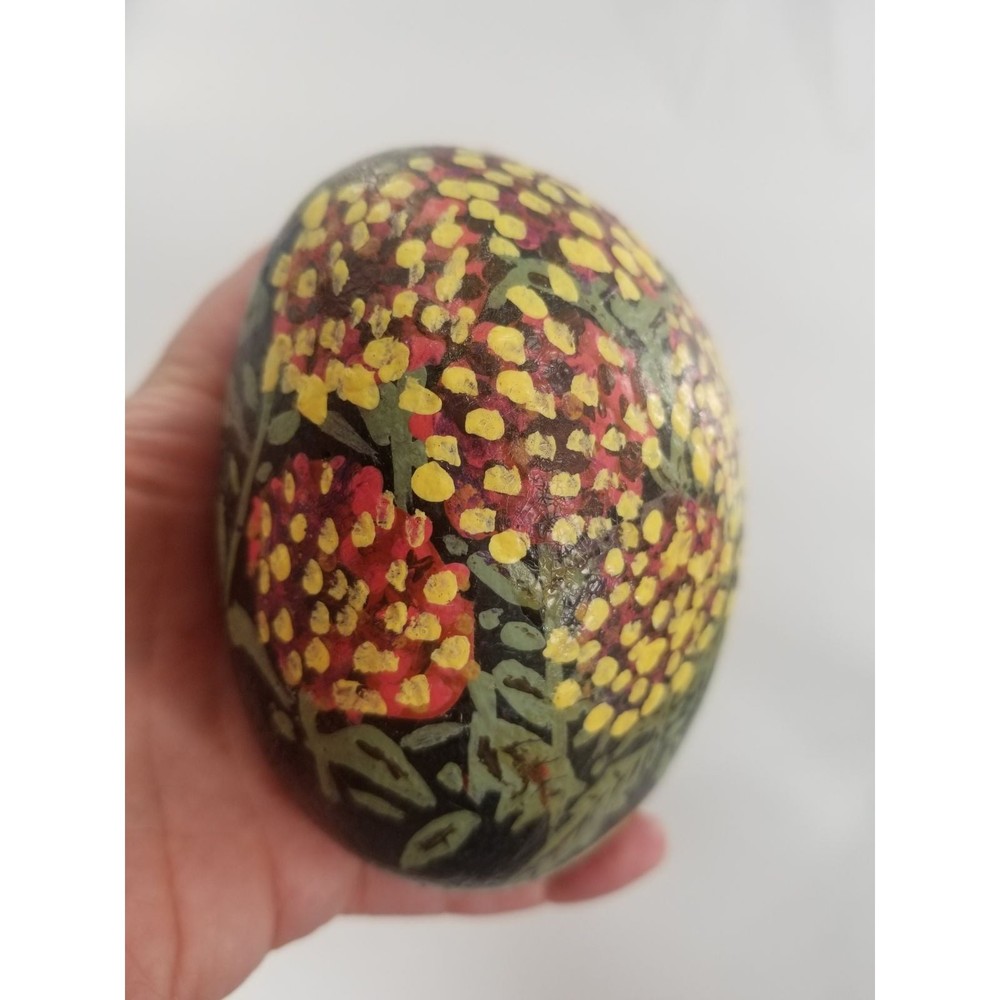 Hand painted rock " flowers " heavy