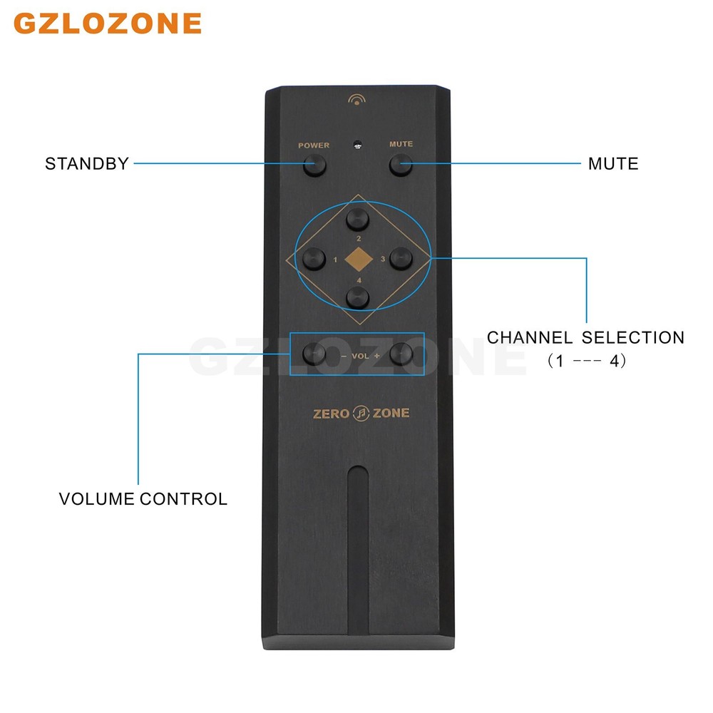 R1 Full-aluminum Amplifier Universal Infrared Remote Control Volume Selection