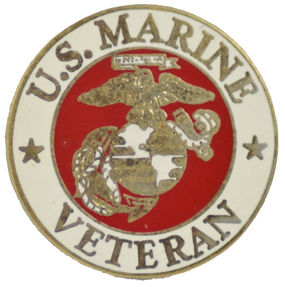 Marine Veteran round Pin