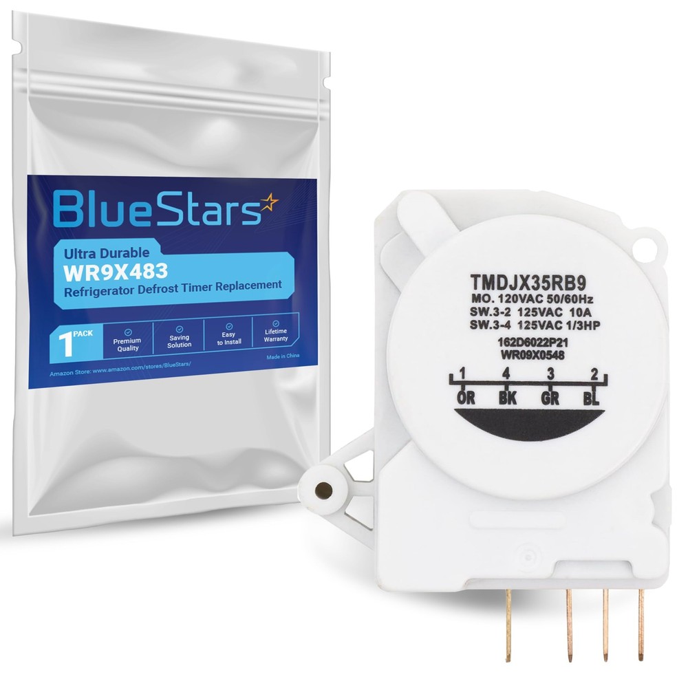 BlueStars Ultra Durable WR9X483 Refrigerator Defrost Timer Replacement White