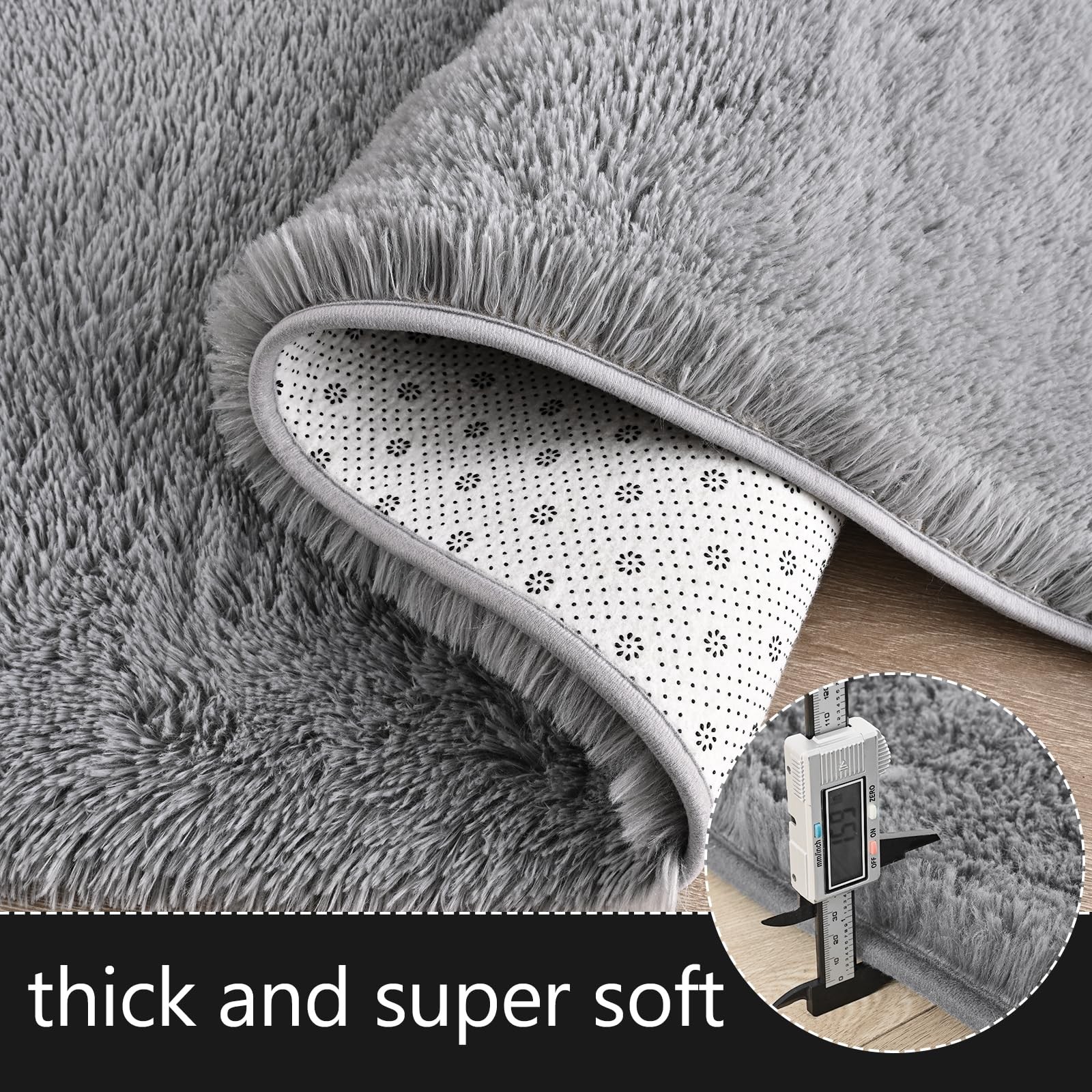 Shag 2x6 Runner Rug for Bedroom, Washable Rugs Runners with Memory Foam Hallways