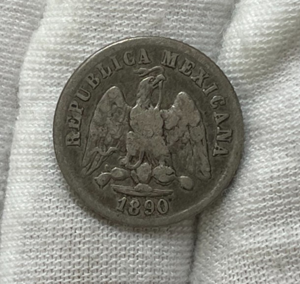 1890 Mexico 10 Centavos Silver Coin High Value #2