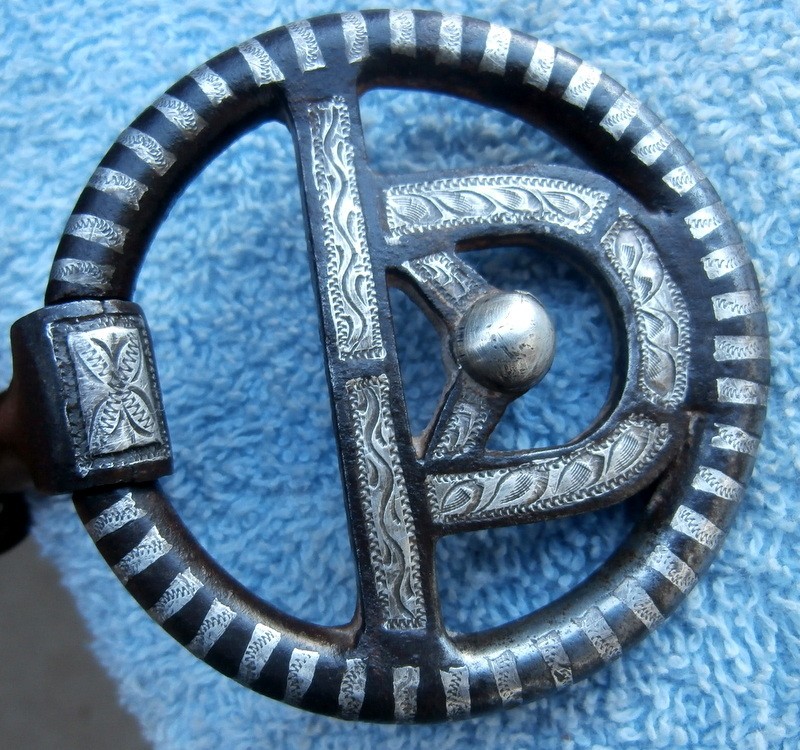 Vintage Sweet Iron Inlaid Sterling Silver Stripe Rings Horse Colt Training Bit