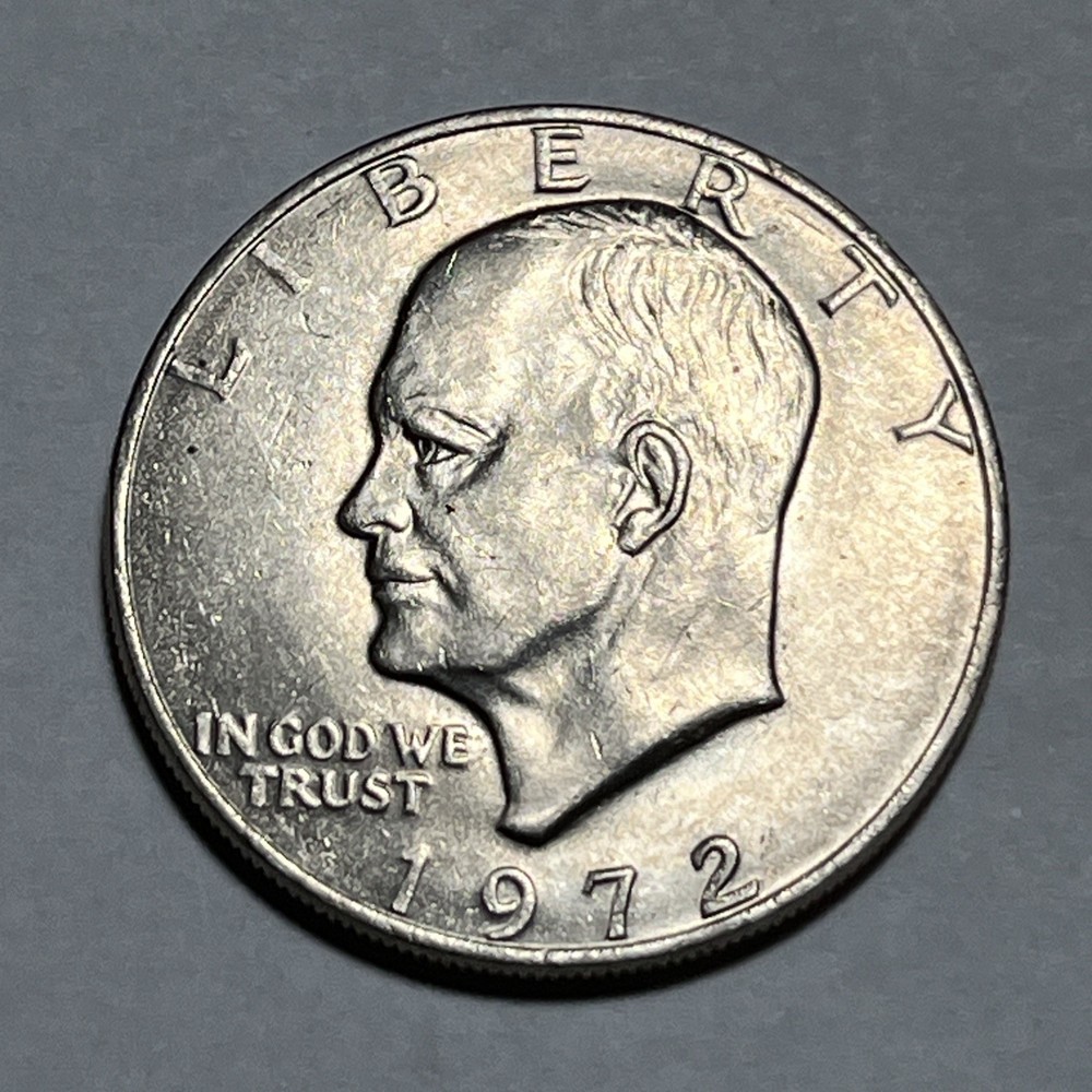 1972 P Eisenhower Ike Dollar Type 2 Die Crack Errors Wounded / Speared Eagle