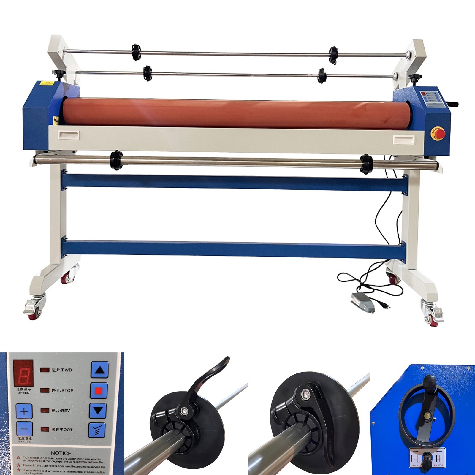 63 in Semi-Automatic Cold Laminator Machine 110V Wide Format Laminator Machine