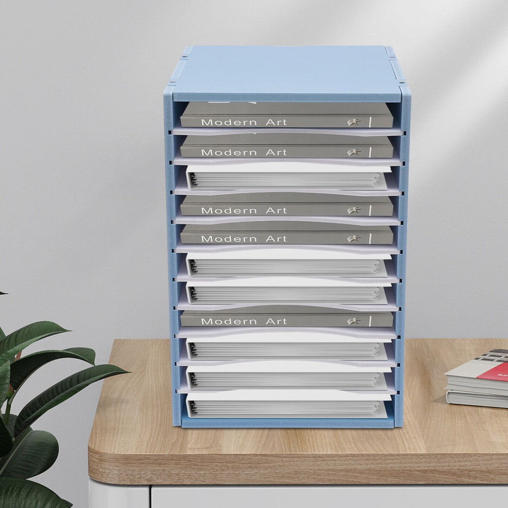 11 Tier Office Home Paper File Holder Document Storage Rack Desktop Organizer