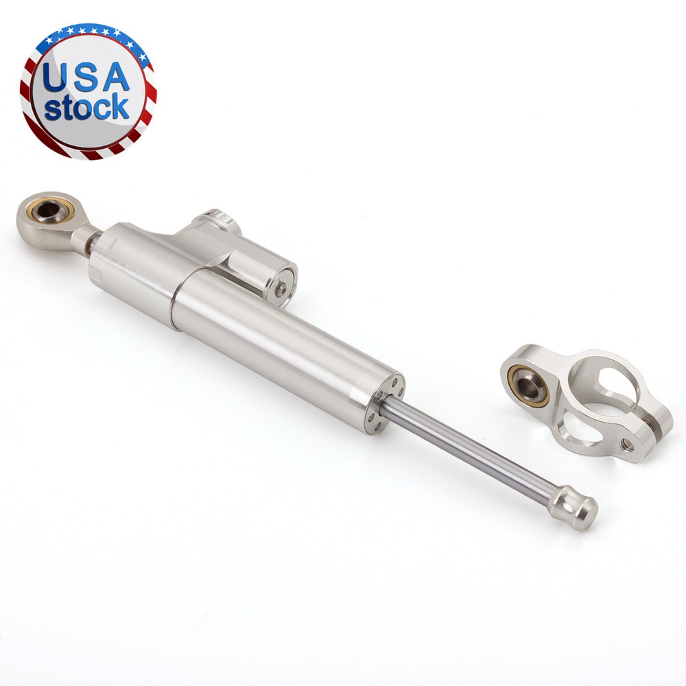Motorcycle Silver Steering Damper Stabilizer Linear Reversed Safety Control