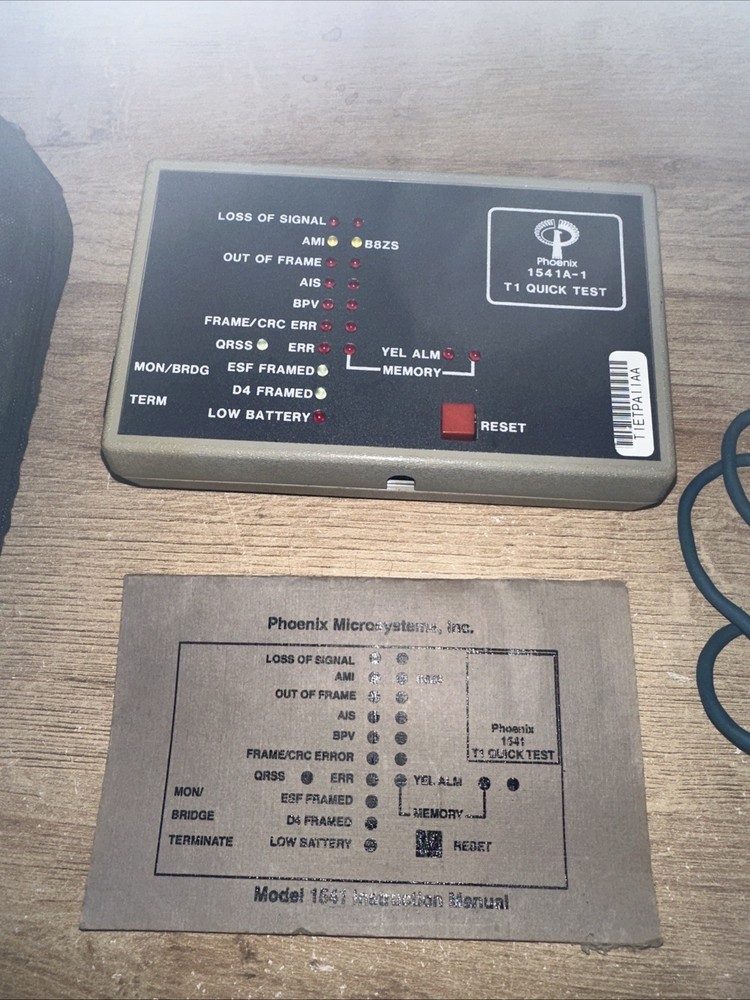 Telco Phoenix T1 Quick Test Model 1541A-1 frequency and manual