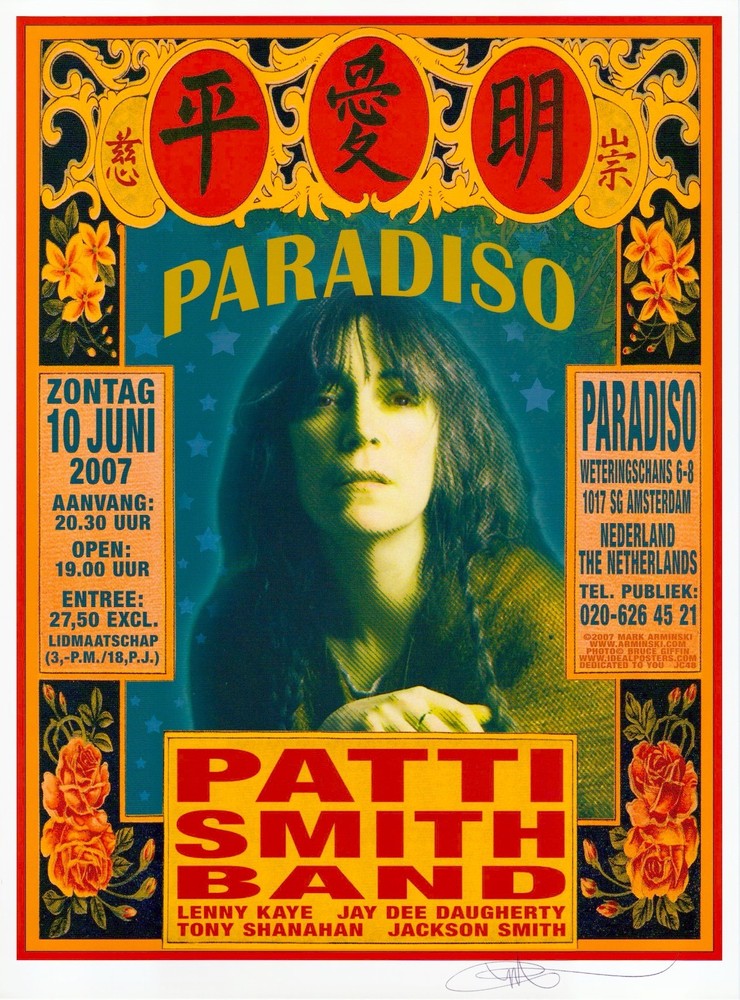 MINT & SIGNED Patti Smith Band 2007 Paradiso Amsterdam Poster