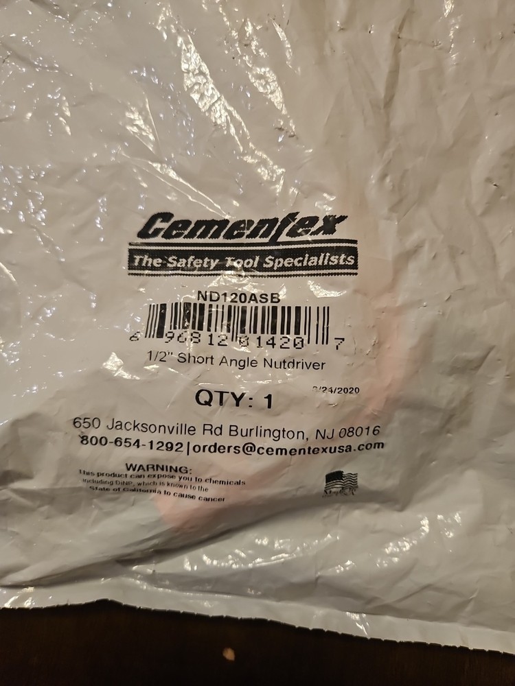 Cementex Insulated 1/2 Short Angle Nut Driver Nd120asb