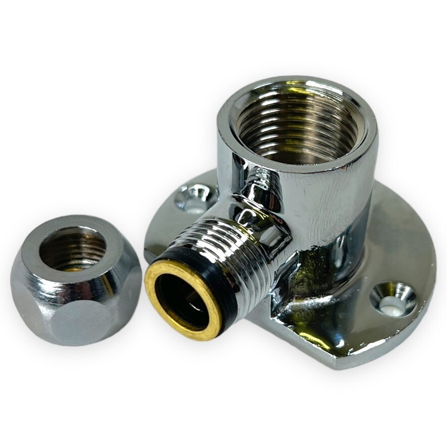 Wall Plate 1/2" X 10Mm For Copper Pipe, Chrome Plated