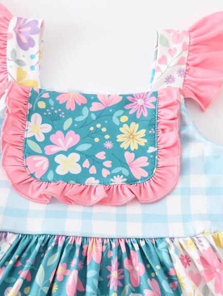 NEW Boutique Girls Floral Sleeveless Ruffle Dress