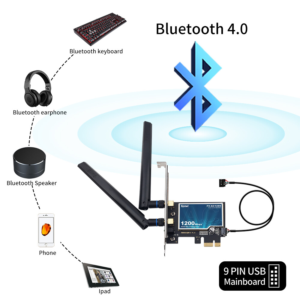 Dual Band PCI-E WiFi Adapter Desktop PC PCI-E Wireless-AC Network Bluetooth Card