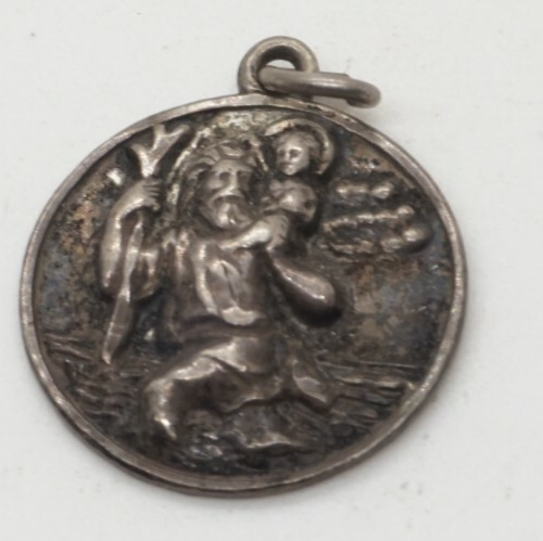 WWII - Korean War Sterling Army, Navy, USMC Chaplain's St. Christopher Medal