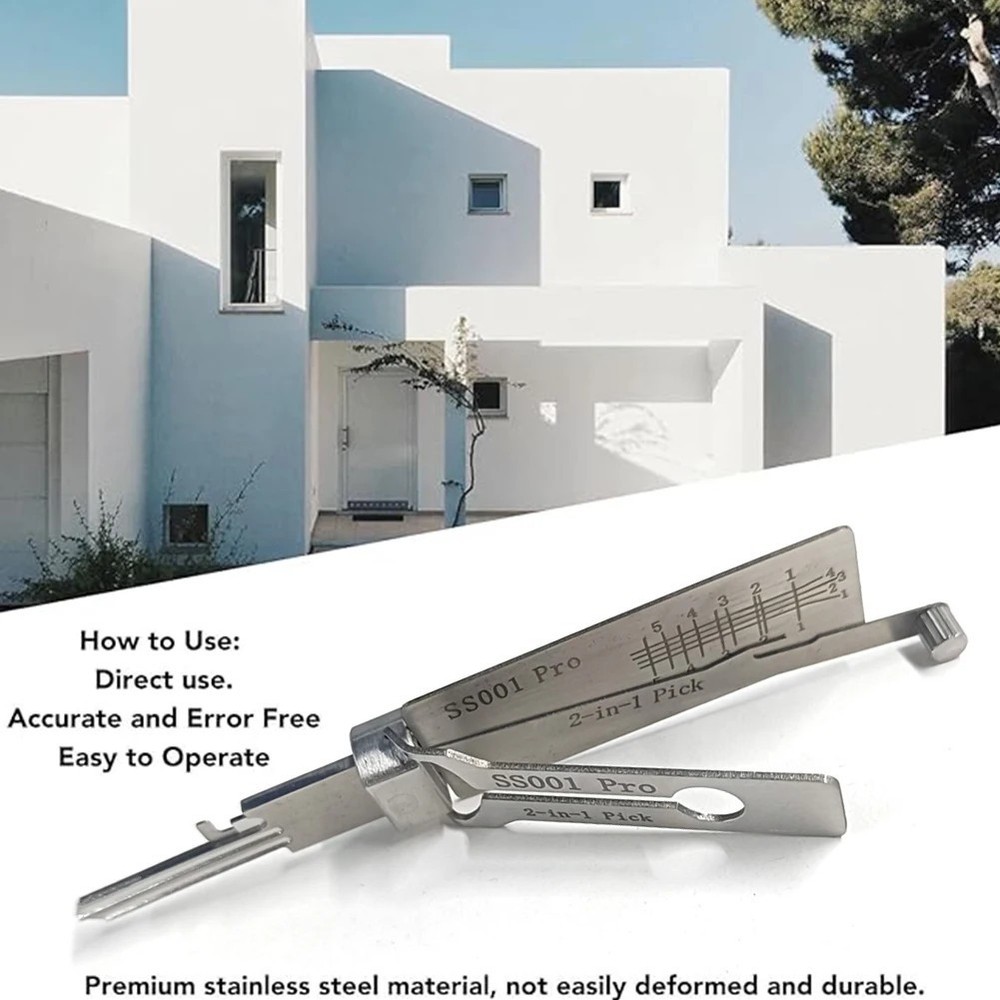 Stainless Steel Key Decoder SS001 Pro O-ring Pickup Kit Hook Hand Tool Maintenan