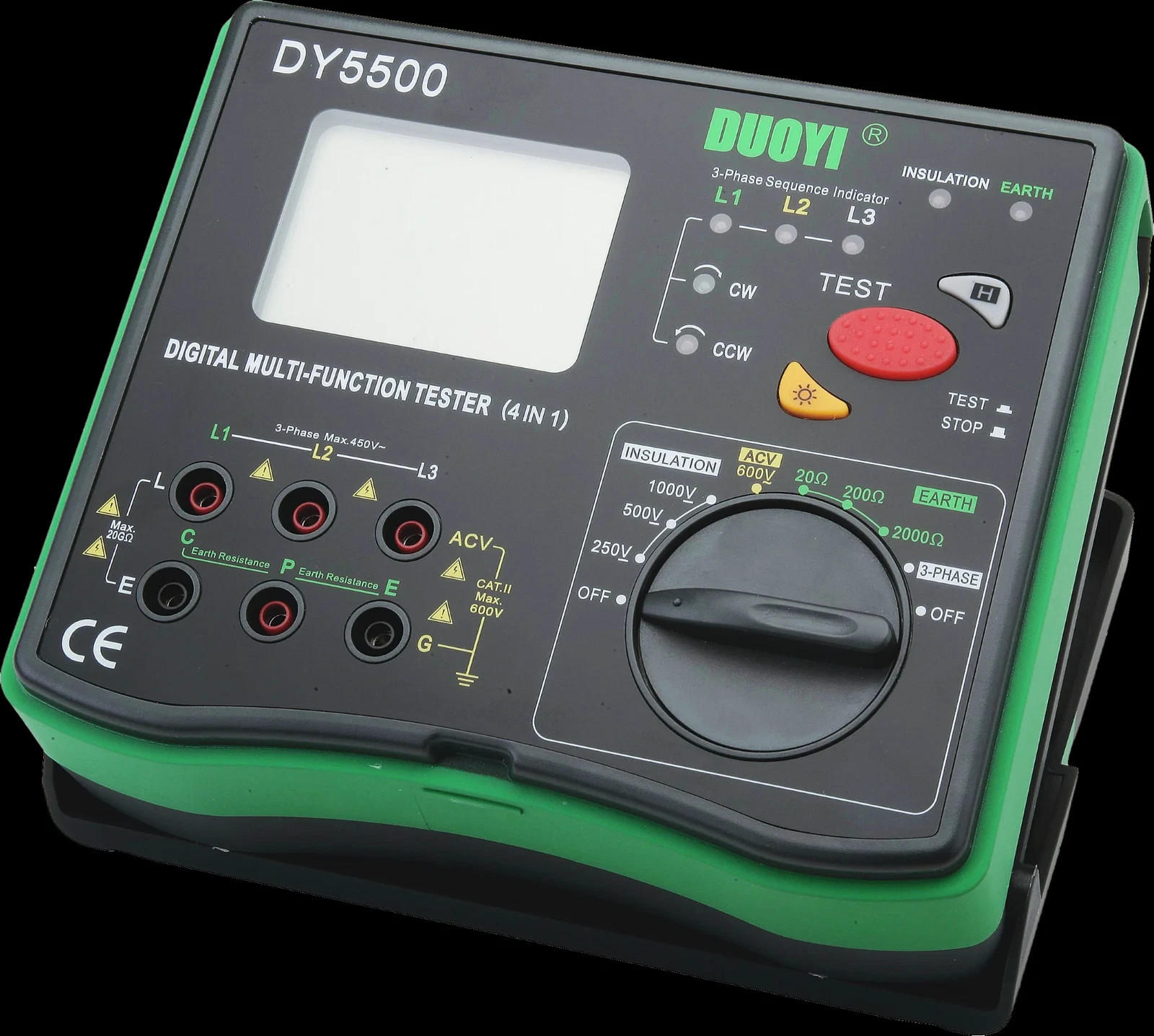 Ground Earth Resistance Tester &Digital Multimeter 20Ω/200Ω/2000Ω 600V Auto-Rang