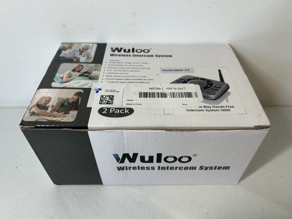Wuloo Wireless 1 Mile Range Home Intercom System 2 Pack S600 10 Channel W/USB