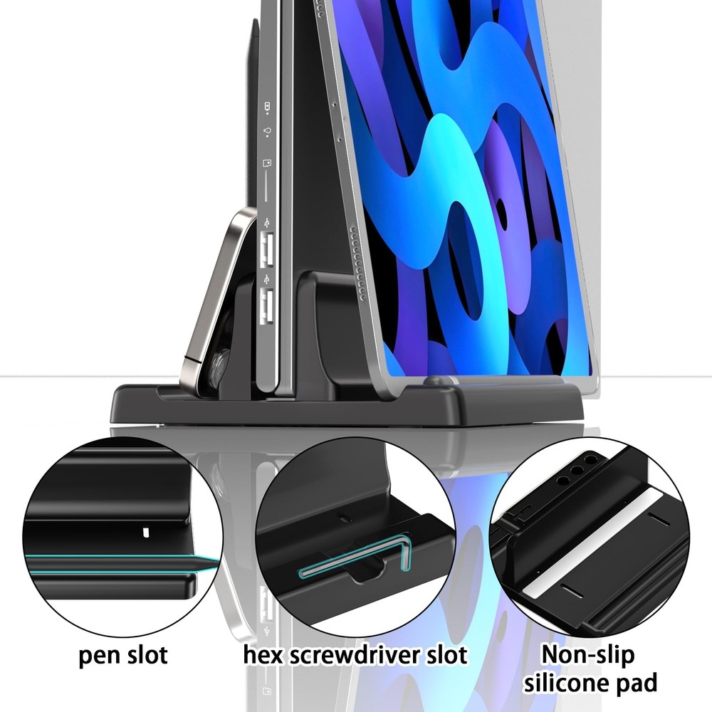 Vertical Laptop Stand Holder -Adjustable ABS Plastic Desktop Management Notebook