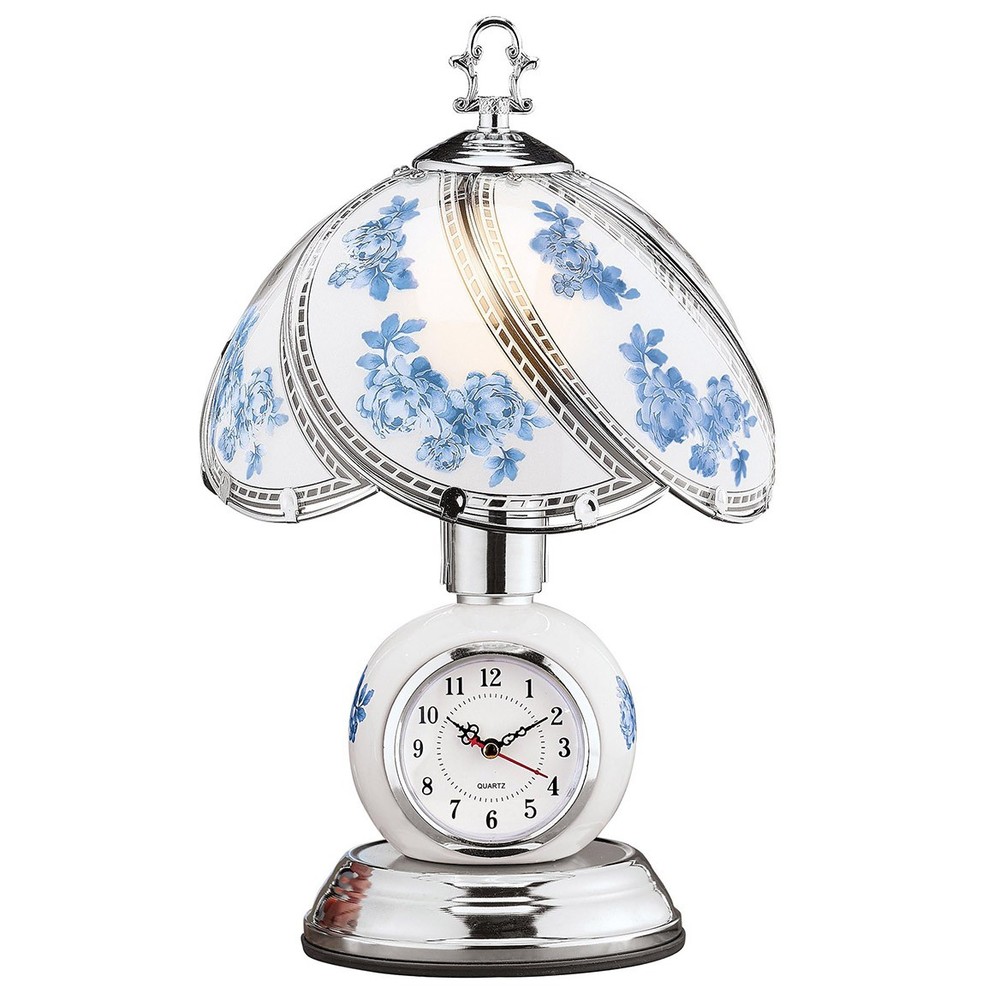 Rose Touch Lamp With Clock, Lavender