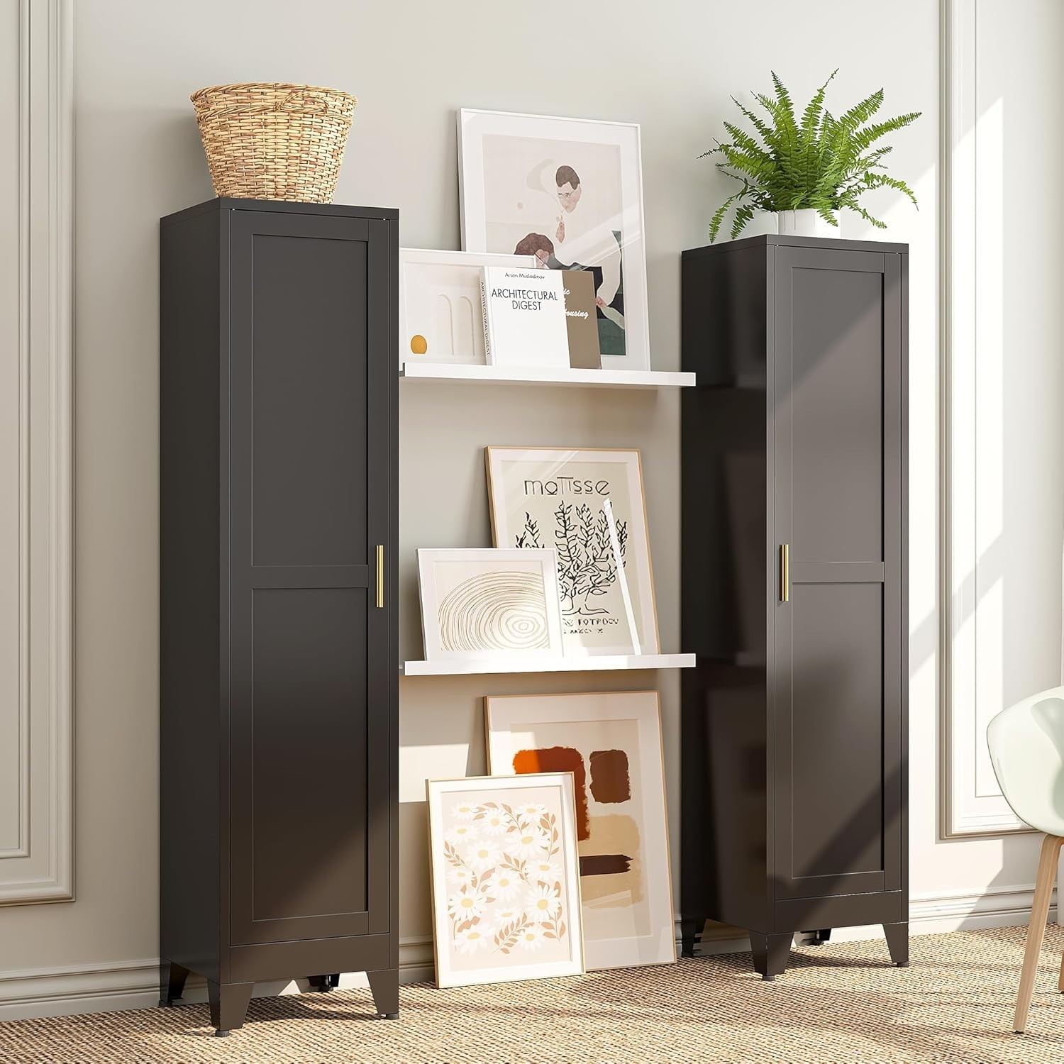 Cofar 67" Metal Utility Cabinet Filing Pantry Cabinet with Adjustable Shelves