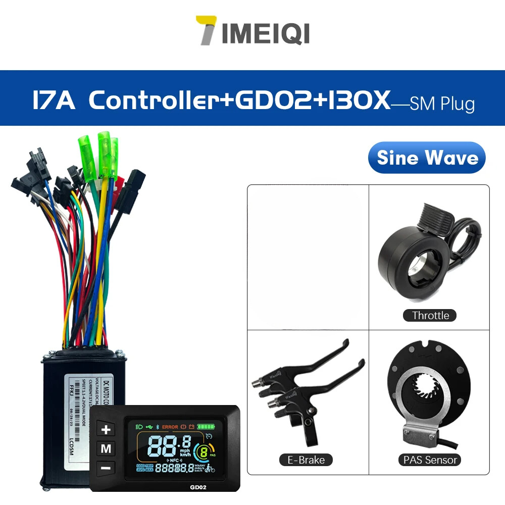 Three-Mode Sine Wave E-bicycle Controller 36V 48V 17A/26A/30A with LCD Display