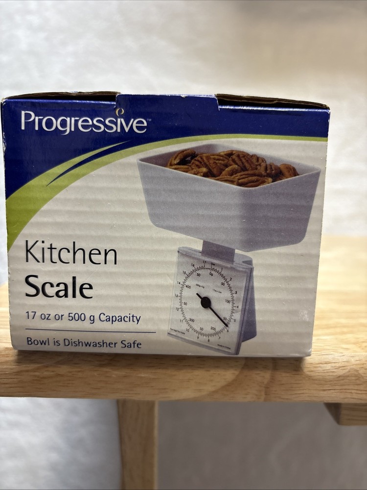 Progressive 17oz/500g Capacity Adjustable Zero Point Kitchen Scale - White