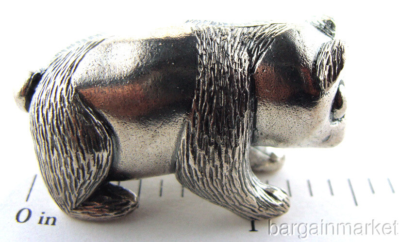 Solid .925 Sterling Silver Panda Bear Figurine #65