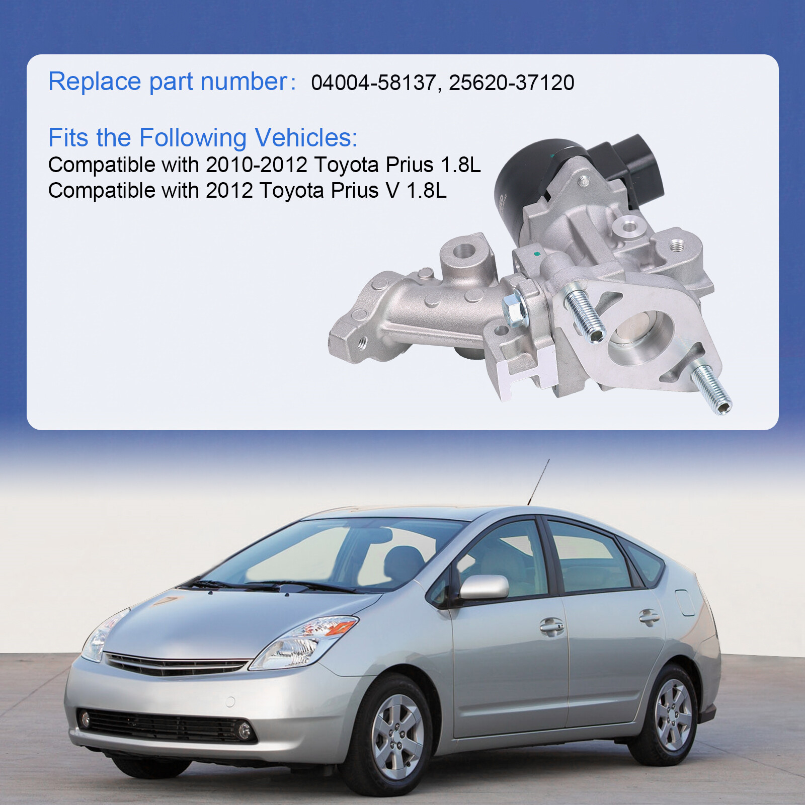 New EGR Valve w/ Gasket 04004-58137 Fits For 2012-2017 Toyota Prius V 1.8L