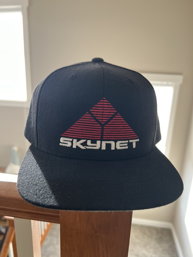 Skynet Logo Snapback Hat Terminator Ai Intelligence Matrix Black