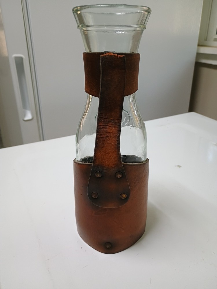 Leather Wrapped Wine Bottle