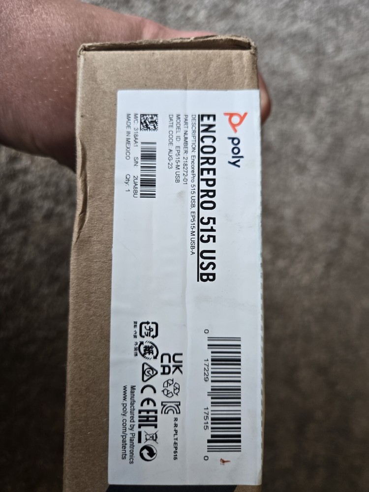 Poly EncorePro 515 Headset - USB-C, Wired, USB-A, on-ear, - 218271-01 Open Box