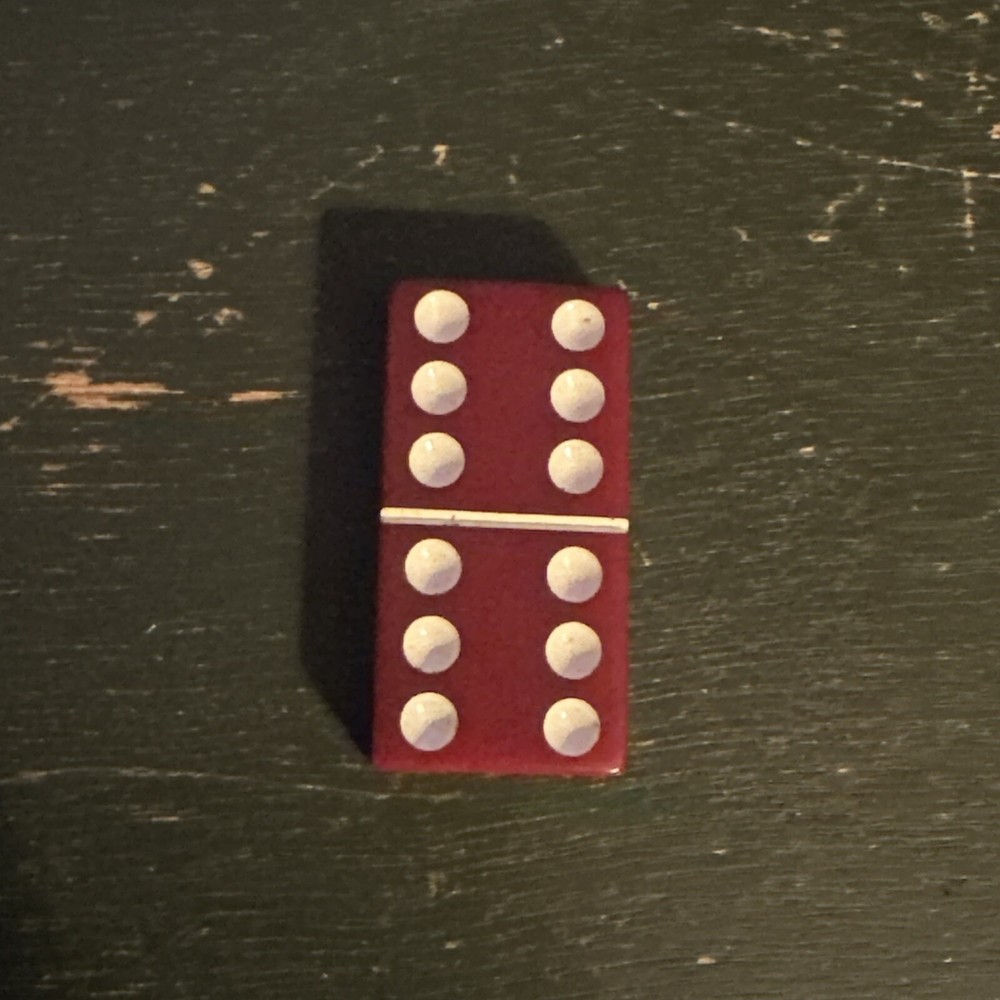Vintage Red Bakelite Domino Tile Replacement-One Tile