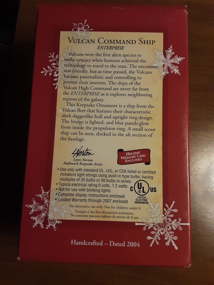 Hallmark Keepsake Vulcan Command Ship Ornament NIB