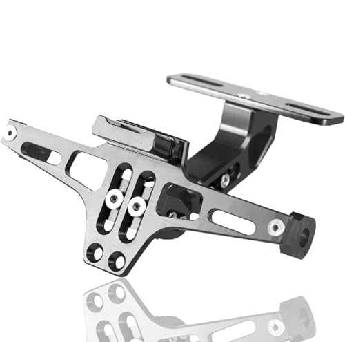 Universal Motorcycle License Plate Bracket with LED Light Fender Titanium